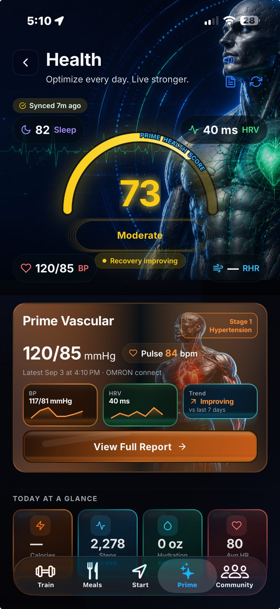 PRIME HEALTH screen