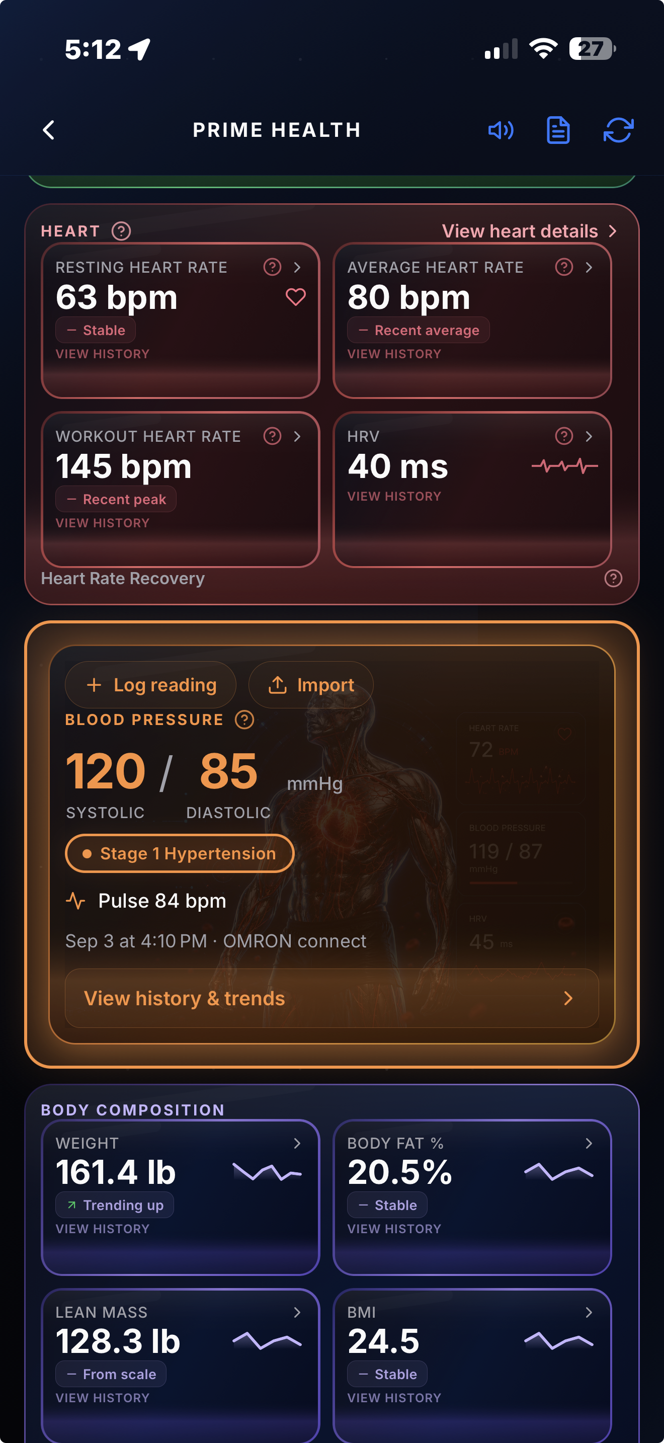Prime Health vitals