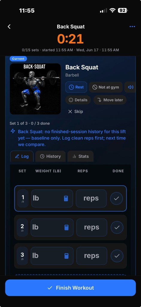 Workout logging